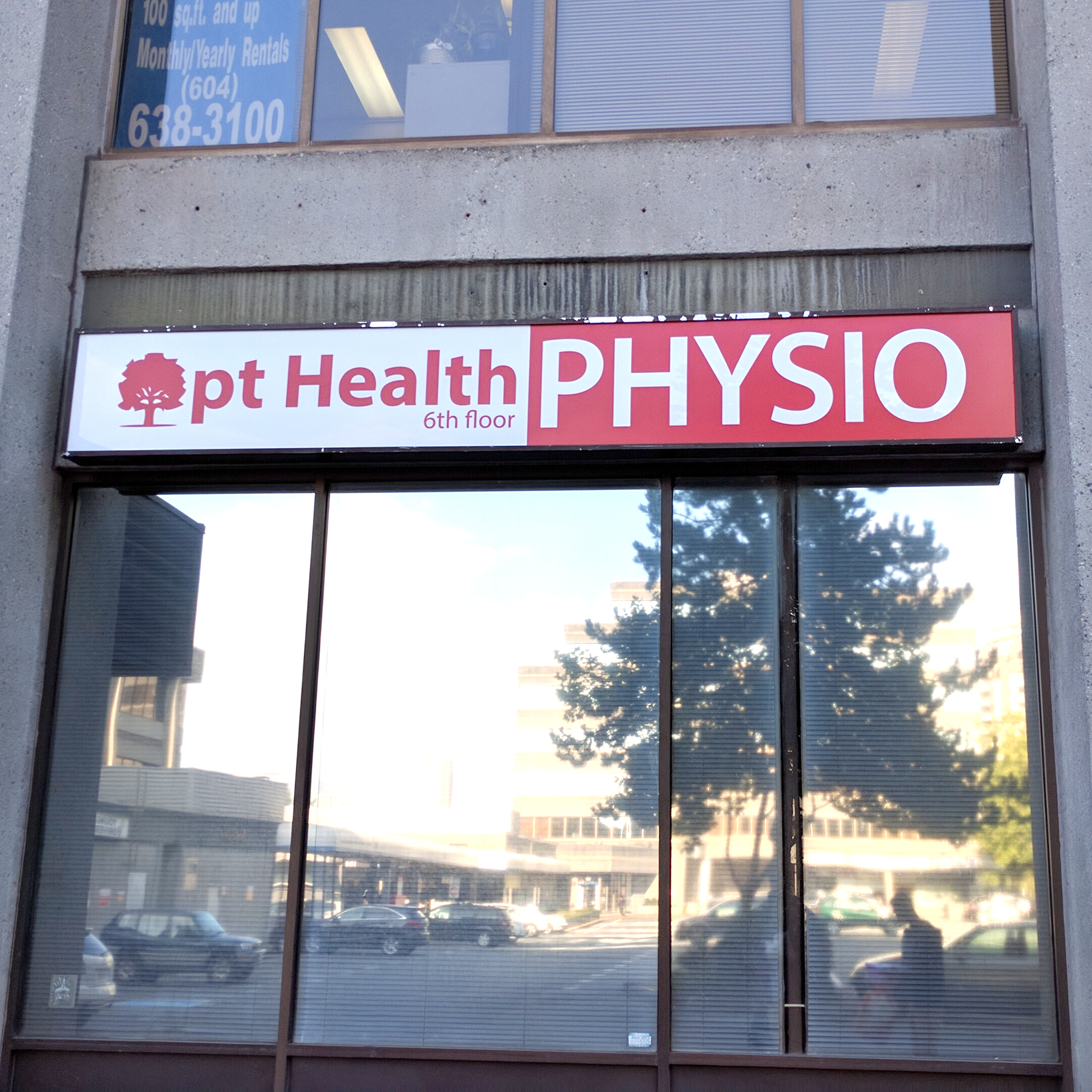 Burnaby Physiotherapy And Hand Therapy - pt Health - Exterior shot of clinic focusing on signage