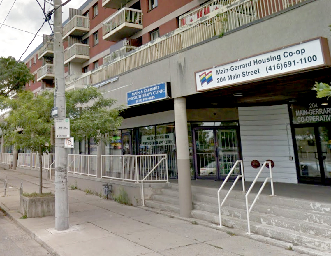Main and Gerrard Physiotherapy Exterior in Toronto